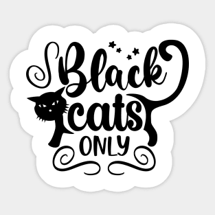 halloween design black cats only text art Sticker